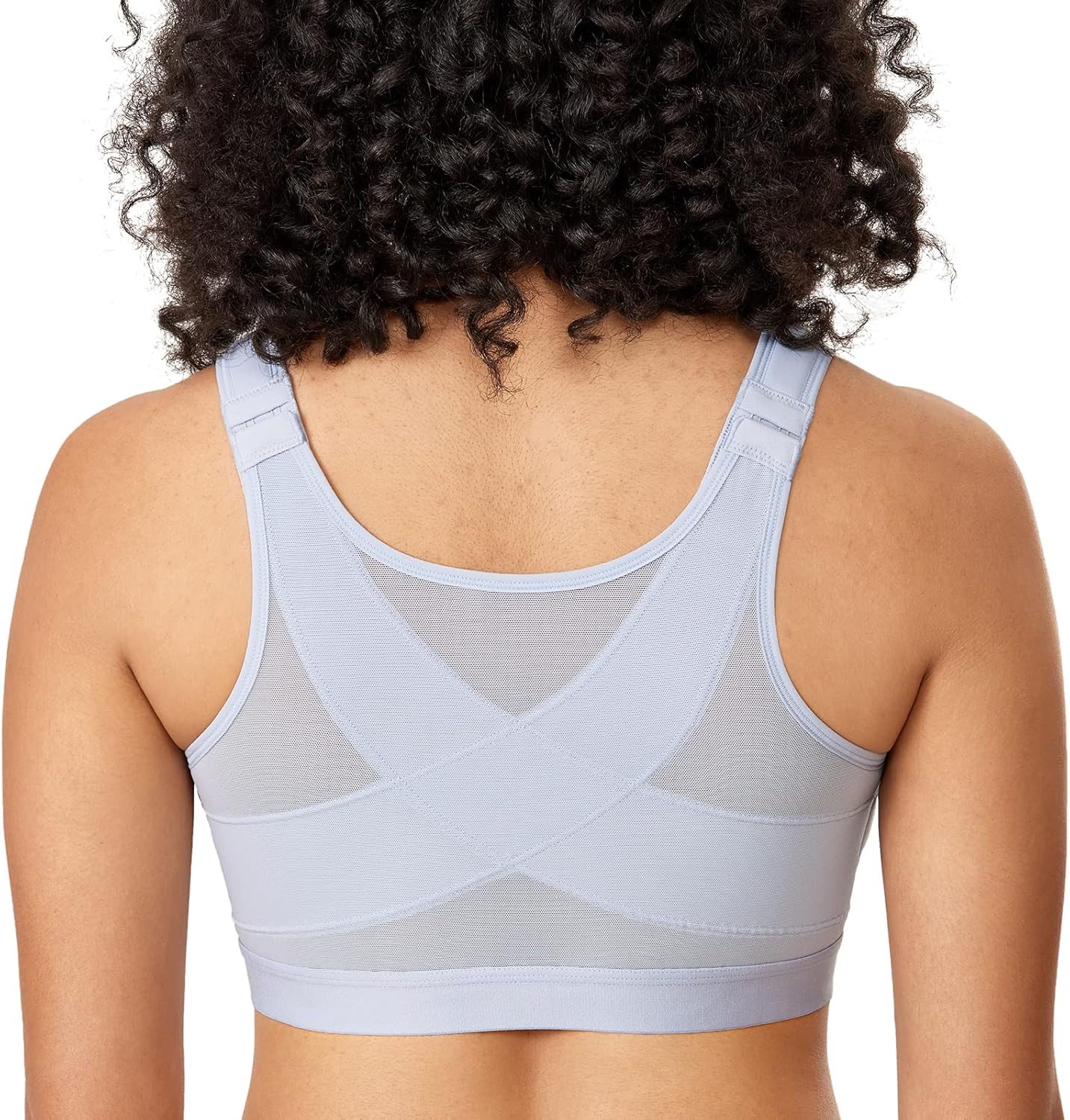 Women's Full Coverage Front Closure Wire Free Back Support Posture Bra